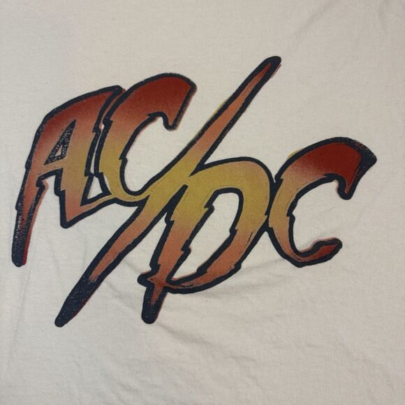 Lucky Brand X AC/DC Band Logo Shirt Cream Color Men’s Size XL - Picture 2 of 7
